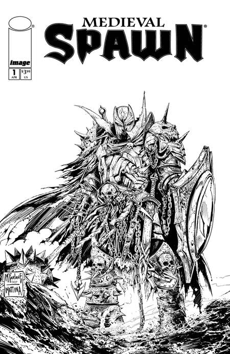 Medieval Spawn #1 (Of 4) Cvr B Mcfarlane & Mattina B&W