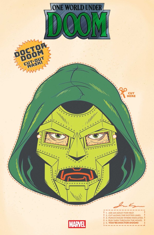 One World Under Doom #7 James Kerigan Retro Halloween Mask Variant (Pre-Order 9/10/25)