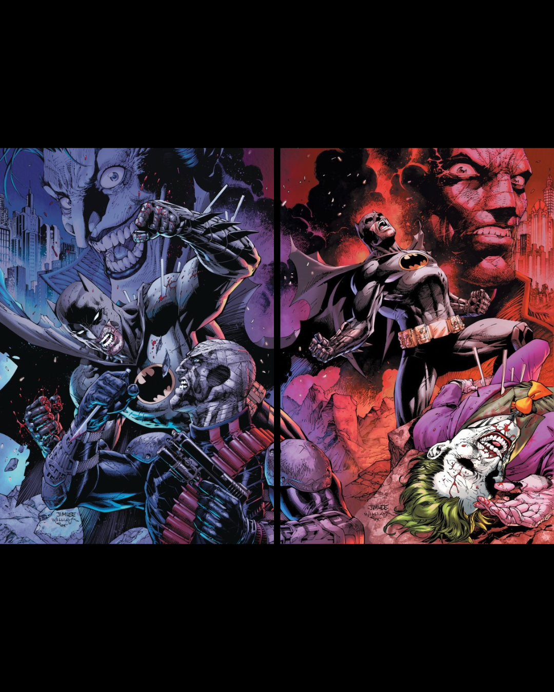 Batman #158 Cover B & C Jim Lee & Scott Williams Connecting Card 1 and 2