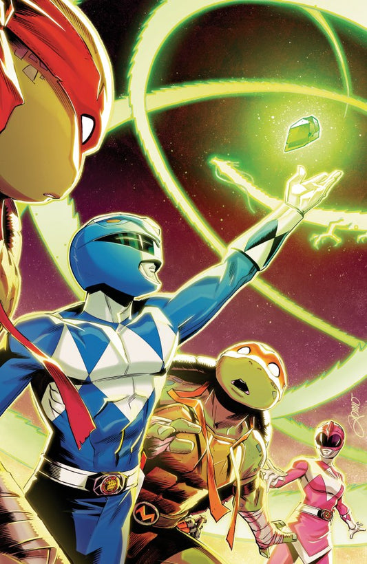 Mighty Morphin Power Rangers / Teenage Mutant Ninja Turtles III #4 Cover D Alessio Zonno Foil Virgin