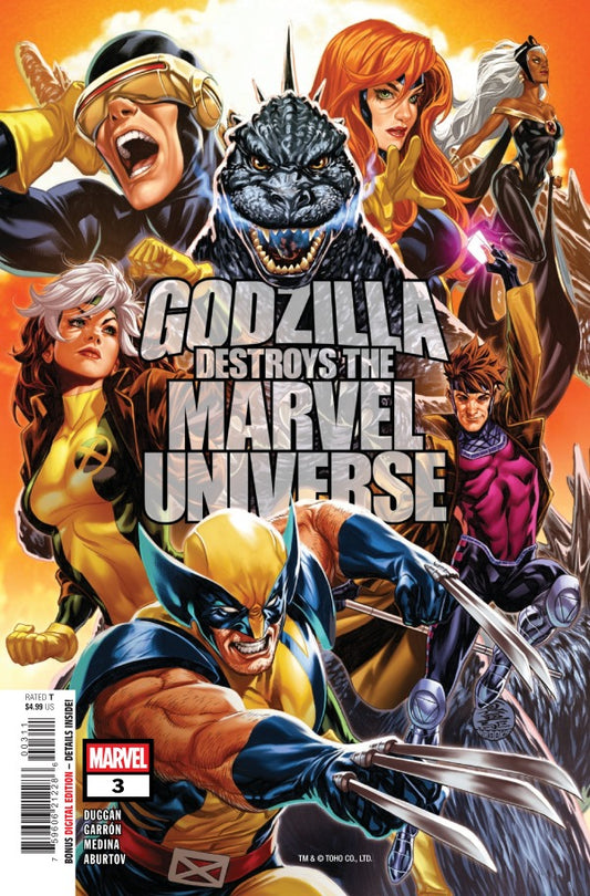 Godzilla Destroys the Marvel Universe #3 Main Cover