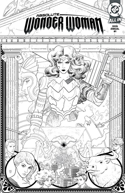 Absolute Wonder Woman 2026 Annual #1 Second Print B&W Wraparound (Pre-Order 4/15/2026)